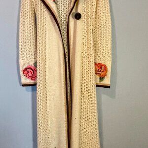 Anthropologie Sleeping on Snow Rose Cardigan sz s